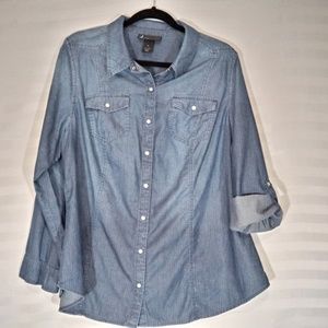 Plus Size Lane Bryant Denim Shirt 20W